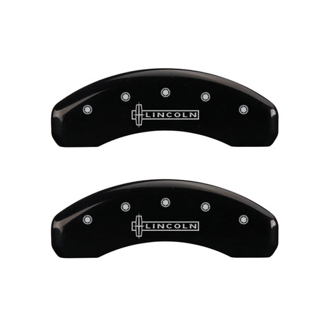 MGP 4 Caliper Covers Engraved Front & Rear Lincoln Black finish silver ch - 36015SLCNBK