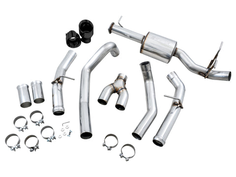 AWE Tuning 19-21 RAM 1500 5.7L (w/Cutouts) 0FG Dual Rear Exit Cat-Back Exhaust - Diamond Black Tips - 3015-33006