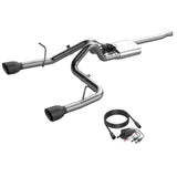 QTP 2018+ Jeep Wrangler JL 304SS Screamer Cat-Back Exhaust 4DR w/4in Black Tips - 425018B