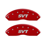 MGP 4 Caliper Covers Engraved Front & Rear SVT Red finish silver ch - 10017SSVTRD