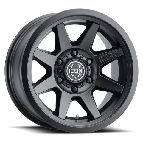 ICON Rebound 17x8.5 5x5 -6mm Offset 4.5in BS 71.5mm Bore Satin Black Wheel - 1917857345SB