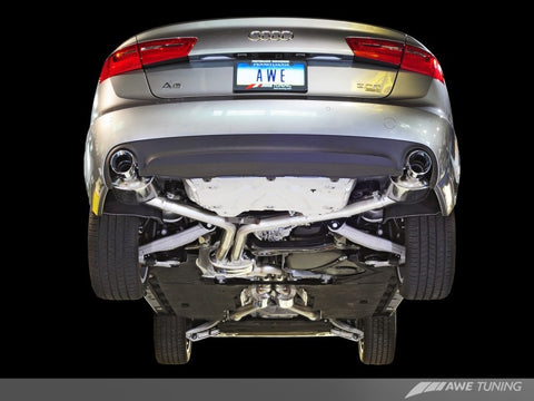 AWE Tuning Audi C7 A6 3.0T Touring Edition Exhaust - Dual Outlet Chrome Silver Tips - 3015-32048