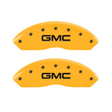 MGP 4 Caliper Covers Engraved Front & Rear GMC Yellow finish black ch - 34209SGMCYL