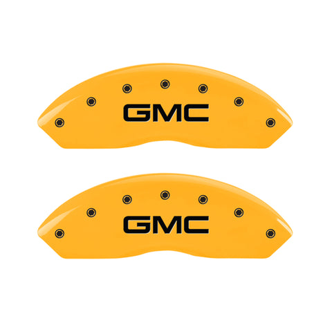 MGP 4 Caliper Covers Engraved Front & Rear Denali Yellow finish black ch - 34002SDNLYL