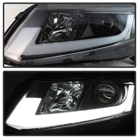 Spyder 12-14 Honda Civic (Excl. 2014 Coupe) Projector Headlights Lgtbr DRL Black PRO-YD-HC12-DRL-BK - 5076519