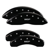 MGP 4 Caliper Covers Engraved Front & Rear MGP Black Finish Silver Char 2017 Nissan Titan - 17223SMGPBK