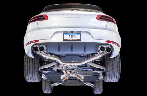 AWE Tuning Porsche Macan Track Edition Exhaust System - Chrome Silver 102mm Tips - 3020-42040