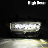 AlphaRex 16-20 Toyota Tacoma NOVA LED Projector Headlights Plank Style Black w/Activation Light - 880707