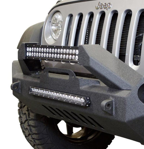 DV8 Offroad 07-18 Wrangler JK FS-17 Mid Length Steel Front Bumper w/ Fog Lights - FBSHTB-17