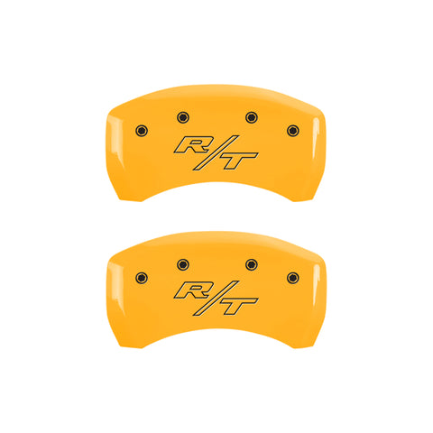 MGP 4 Caliper Covers Engraved Front Charger Rear RT Yellow Finish Black Char 2007 Dodge Charger - 12005SCHRYL