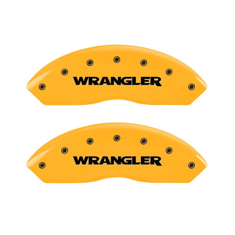 MGP 2 Caliper Covers Engraved Front Wrangler Yellow Finish Black Char 2006 Jeep Wrangler - 42009FWRGYL