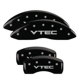 MGP 4 Caliper Covers Engraved Front & Rear Vtech Black finish silver ch - 20139SVTCBK