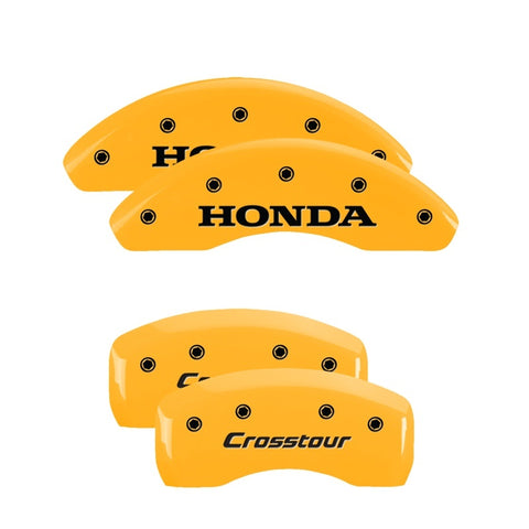 MGP 4 Caliper Covers Engraved Front Honda Engraved Rear Crosstour Yellow finish black ch - 20205SCSTYL