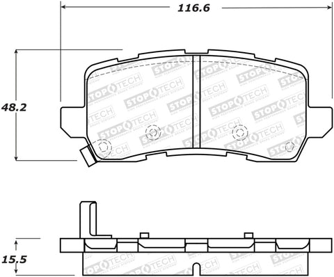 StopTech Street Brake Pads - Rear - 308.16980