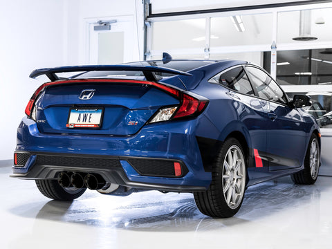 AWE Tuning 2016+ Honda Civic Si Touring Edition Exhaust w/Front Pipe & Triple Diamond Black Tips - 3015-53014