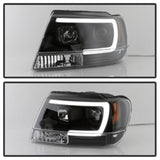 Spyder 99-04 Jeep Grand Cherokee Projector Headlights - Light Bar DRL LED - Black - 5085221