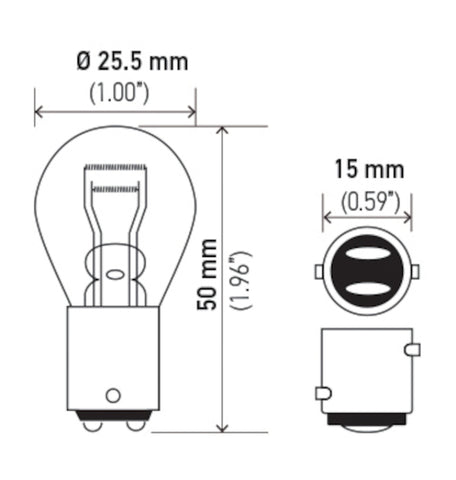 Hella Bulb 7537 24V 21/5W BAY15d S8 - 7537