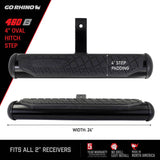 Go Rhino 4in Oval Hitch Step - Black - 460B