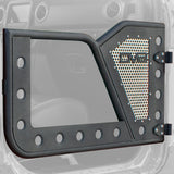 DV8 Offroad Jeep 18+ Wrangler JL / 20+ Gladiator JT Rear Rock Doors w/ Perforated Aluminum Mesh - RDJL-01R