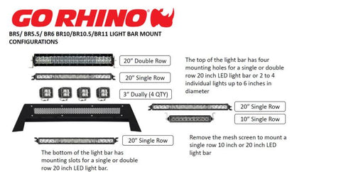 Go Rhino 14-15 Chevy Silverado 1500 BR5 Light bar mount - 26373T