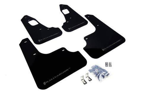 Rally Armor 08-17 Mitsubishi EVO X Black UR Mud Flap w/ Grey Logo - MF10-UR-BLK/GRY