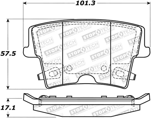 StopTech Sport Brake Pads w/Shims and Hardware - Rear - 309.10571