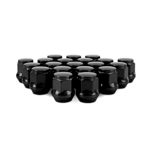 Mishimoto Steel Acorn Lug Nuts M12 x 1.5 - 20pc Set - Black - MMLG-AC1215-20BK