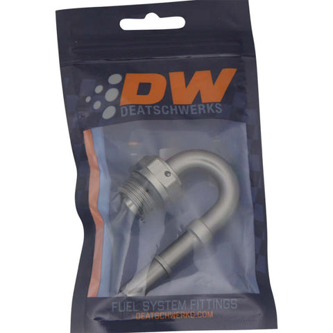 DeatschWerks 8AN ORB Male to 3/8IN Male EFI Quick Connect Adapter 180 Deg. - 6-02-0116