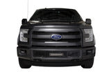 Putco 15-17 Ford F-150 - SS Black Bar Design w/10in Luminix Light Bar Bumper Grille Inserts - 87160L