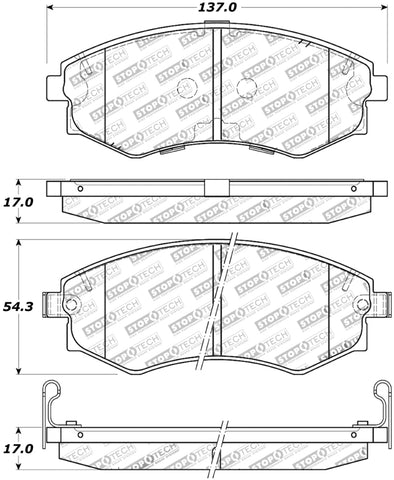 StopTech Street Touring 89-1/94 Nissan 240SX (w/ABS) Front Brake Pads - 308.07000