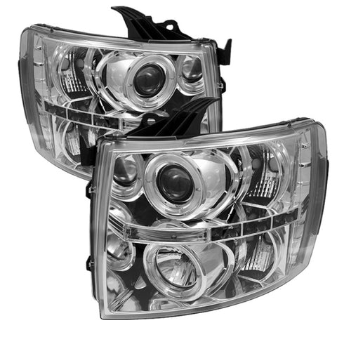 Spyder Chevy Silverado 1500 07-13 Projector Headlights LED Halo LED Chrm PRO-YD-CS07-HL-C - 5009500