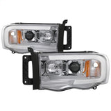 Spyder Dodge Ram 1500 02-05 V2 Projector Headlights - Light Bar DRL - Chrome PRO-YD-DR02V2-LB-C - 5084613