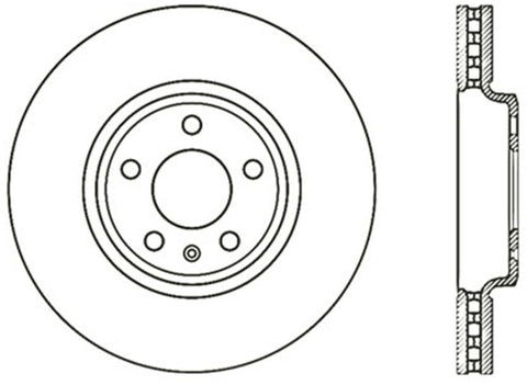 StopTech Power Slot 09-10 Audi A4/A4 Quattro / 08-10 A5 / 10 S4 Front Right Drilled Rotor - 128.33123R