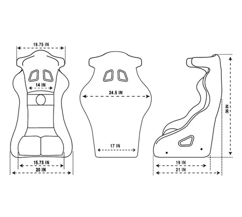 NRG FIA Competition Seat w/ Competition Fabric/ FIA homologated/ Head Containment - Medium - FRP-RS600M