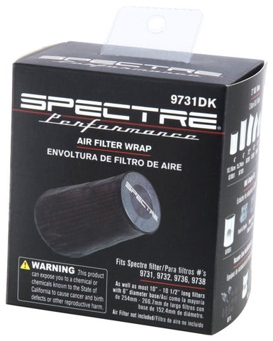 Spectre Universal Pre-Filter Wrap 6.125in. x 9.125in. - Black - 9731DK