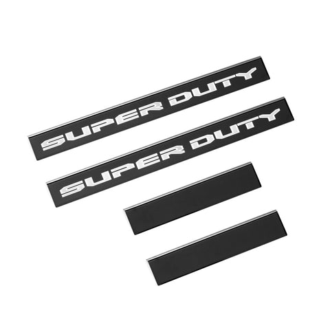 Putco 17-20 Ford SuperDuty Super Crew w/ SUPERDUTY Etching (4pcs) Black Platinum Door Sills - 95185BPFD