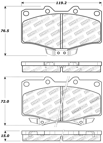 StopTech Sport Brake Pads w/Shims and Hardware - Rear - 309.06110