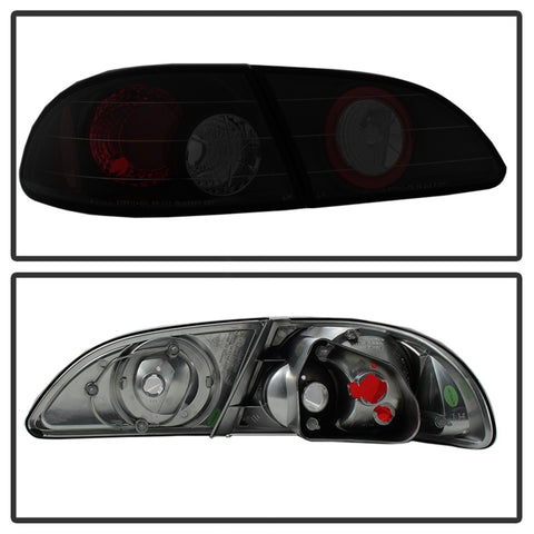 Spyder Toyota Corolla 98-02 Euro Tail Lights Black Smoke ALT-YD-TC98-BSM - 5084323