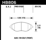 Hawk 16-17 Audi A6 HPS 5.0 Front Brake Pads - HB806B.624