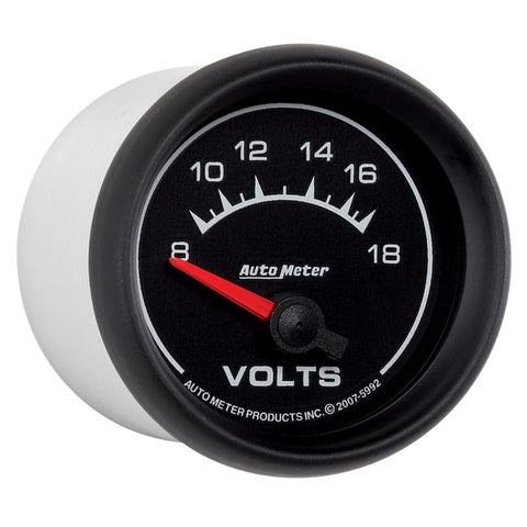 Autometer Euro-Style 2-1/16in 8-18V Short Sweep Electronic Voltmeter Gauge - 5992