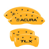 MGP 4 Caliper Covers Engraved Front Acura Engraved Rear TLX Yellow finish black ch - 39018STLXYL