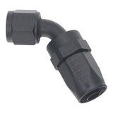 DeatschWerks 8 AN Female Flare Swivel 60-Degree Hose End CPE - Anodized Matte Black - 6-02-0822-B