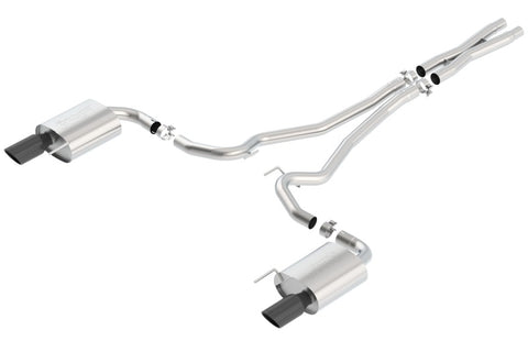 Borla S-Type Cat-Back 15-17 Ford Mustang GT 5.0L V8 MT/AT 2.5in pipe 4in tip (Black Chrome) - 140590BC