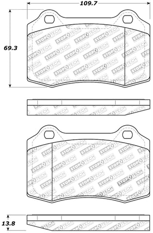 StopTech Performance 00-06 Jaguar S Typre R / XJ R / XJR-S / XJ Sport Rear Brake Pads - 309.05921