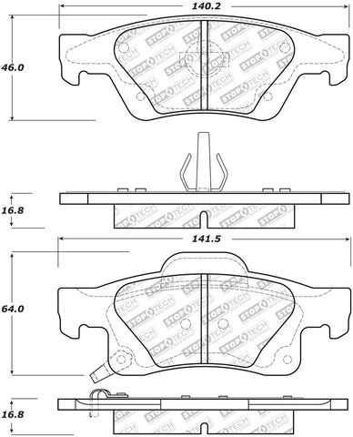 StopTech Street Select Brake Pads w/Hardware - Rear - 305.14980