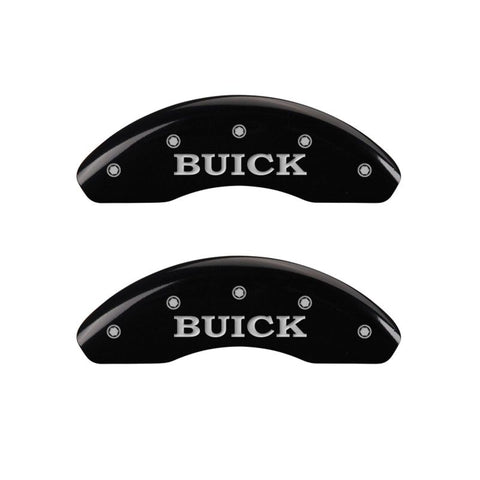 MGP 4 Caliper Covers Engraved Front Buick Engraved Rear Buick Shield Black finish silver ch - 49006SBSHBK