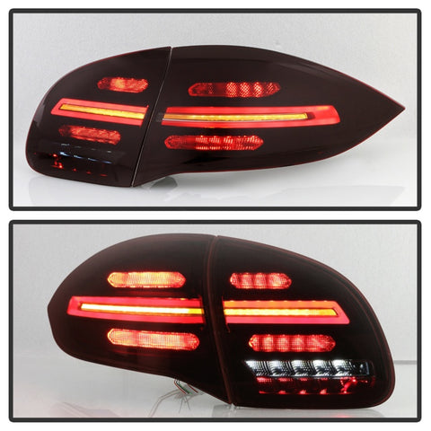 Spyder Porsche Cayenne 958 11-14 LED Tail Lights - Sequential Signal - Red Smoke - 5086907