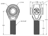 Ridetech R-Joint Rod End with 3/4in-16 Left Hand Thread - 90002772