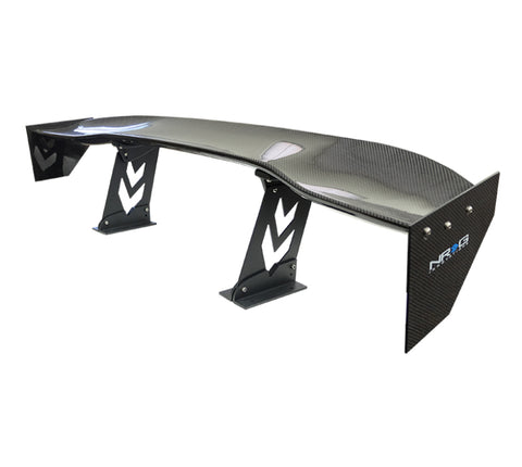 NRG Carbon Fiber Spoiler - Universal (59in.) NRG Logo Large End Plates - CARB-A590NRG