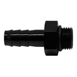 DeatschWerks 6AN ORB Male to 3/8in Male Triple Barb Fitting (Incl O-Ring) - Anodized Matte Black - 6-02-0501-B
